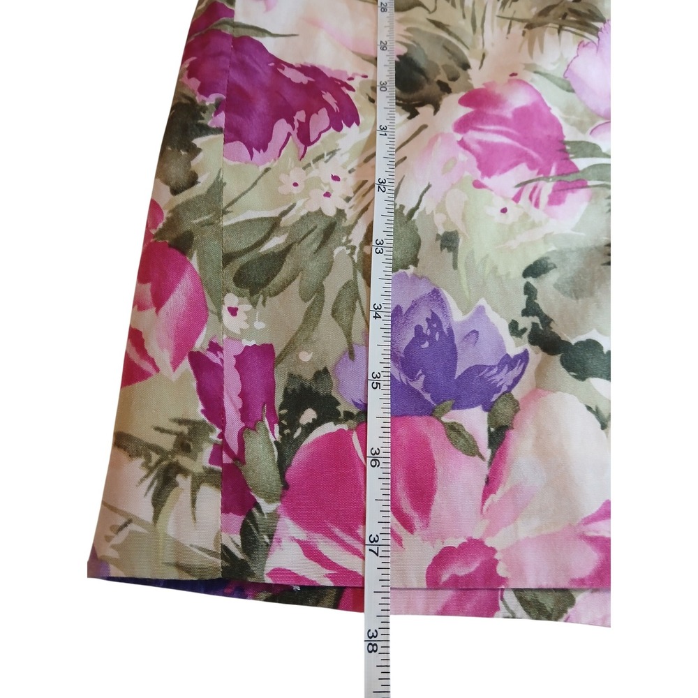 Vtg Ann Taylor Floral Silk Blend Dress Size 4 Scoop Neck Knee Length Cottagecore - Picture 7 of 11